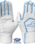 Winder Series Batting Gloves - Columbia Blue & White