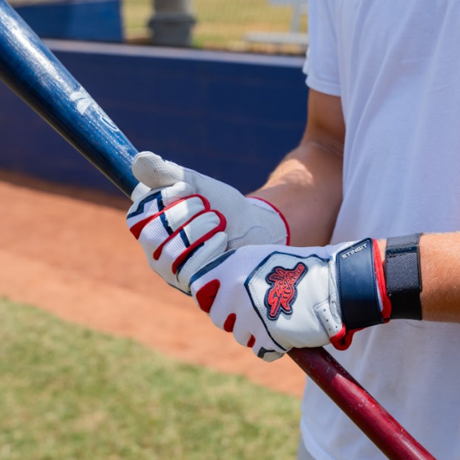 Sting Squad Batting Gloves - Red, White & True