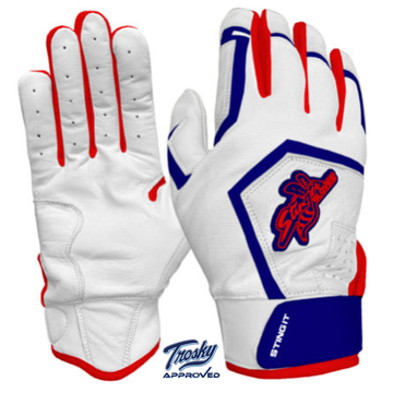 Sting Squad Batting Gloves - Red, White & True