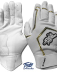 Sting Squad Batting Gloves - White & Gold Chrome