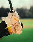 Winder Series Batting Gloves - White & Gold Chrome