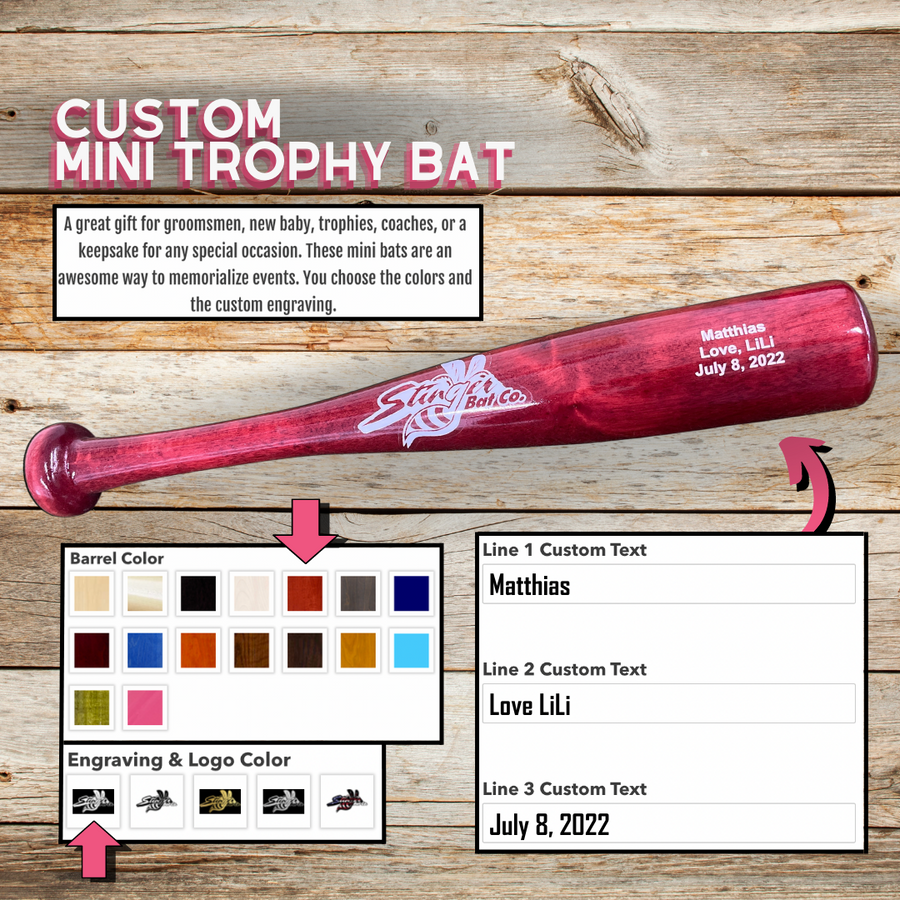Custom Mini Trophy Bat – Stinger Sports